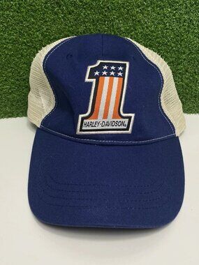 Harley Davidson Youth Boys Woven #1 Adjustable Trucker Baseball Hat Cap 7280931